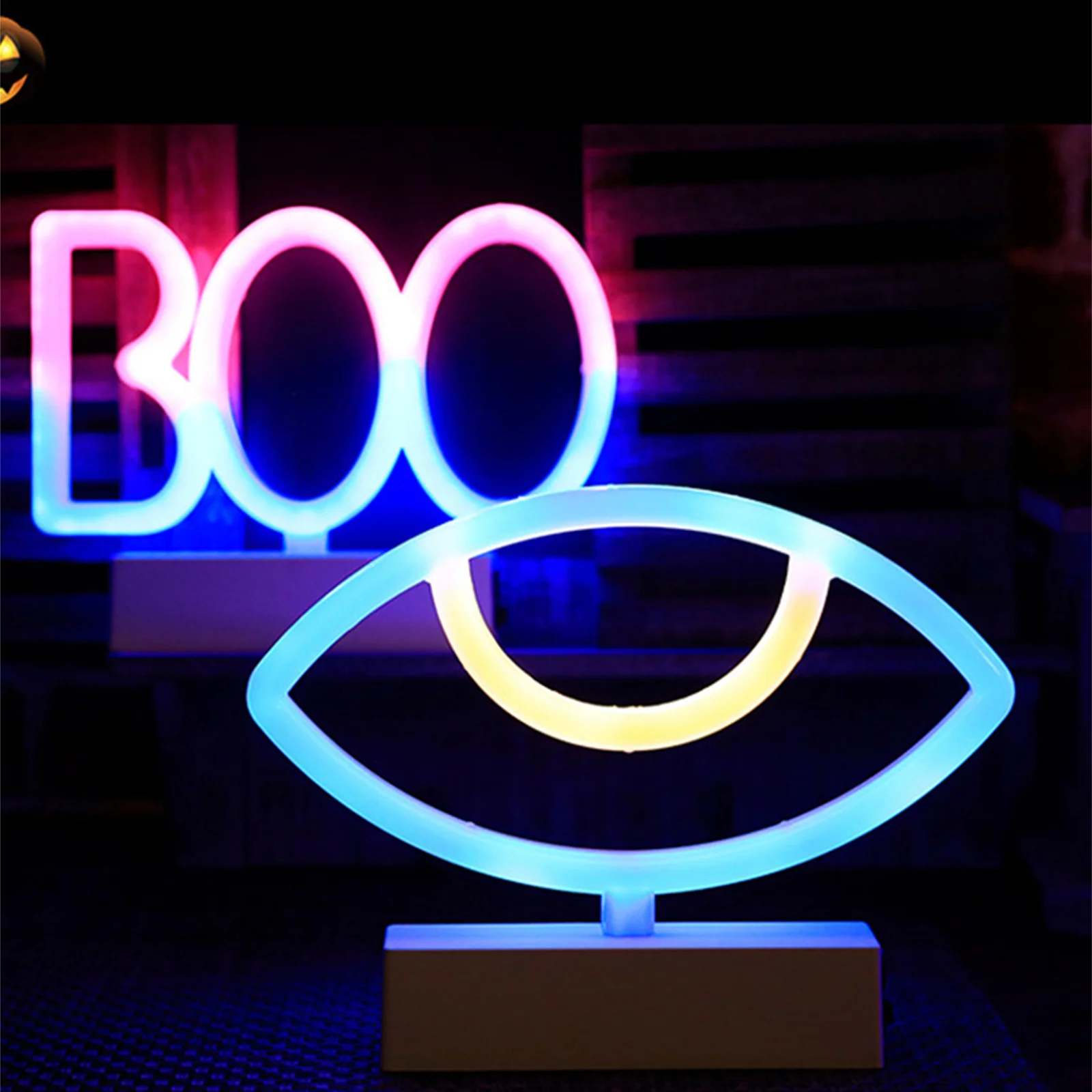 

Halloween Neon Light Creative LED Star Shape Eco-Friendly Plastic Pc Material USB Powered Night Lamp Home Table Bedside