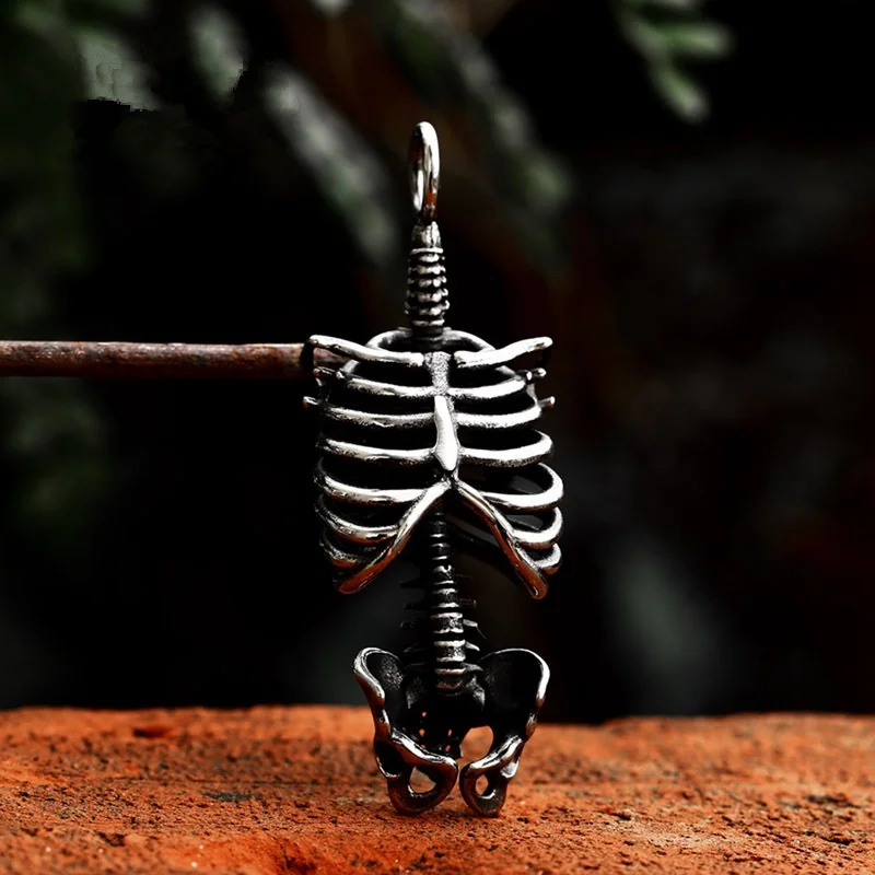 Vintage Gothic Punk Skull Skeleton Stainless Steel Men Women Necklaces Pendants Chain Unique Fashion Hip Hop Halloween Jewelry