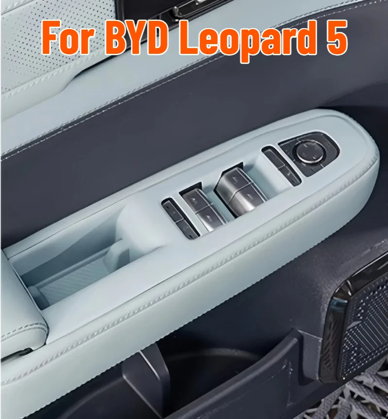 For BYD Leopard 5 Car Door Window Control Panel Decor Pad Wear Resistant Door Storage Slot Protective Silicone Mat