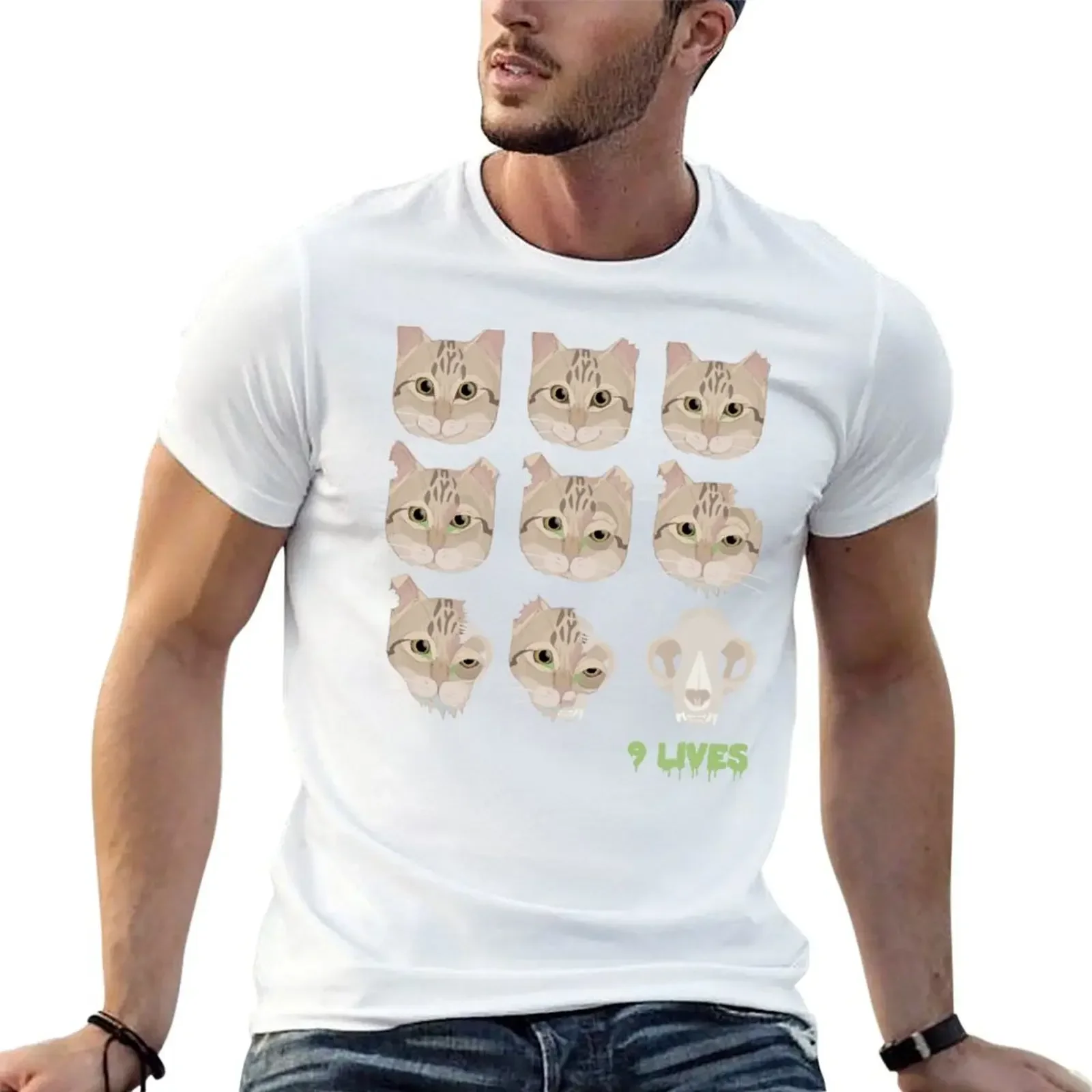 9 lives T-Shirt customizeds new edition mens designer t shirt