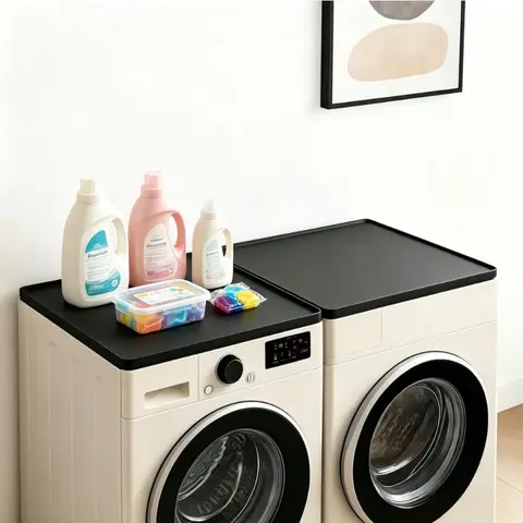 Non-slip Washing Machine Pad Silicone Washing Machine Mat with Raised Edges Waterproof Dryer Top Storage Mat Non-slip Vibration