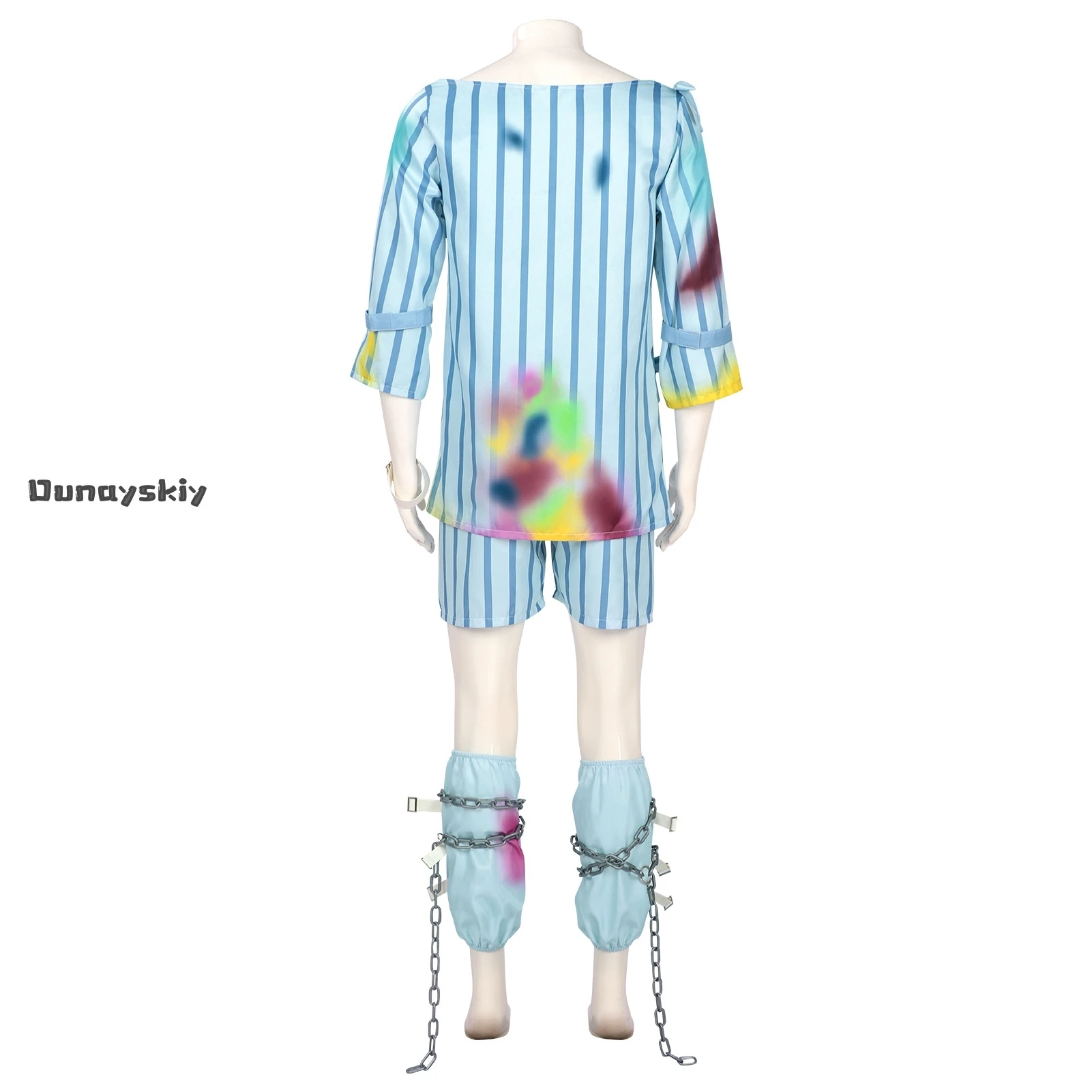 Eggy Party Asylum Painter Wu Ran Cosplay Hospital Gowns Costumes Unisex Outfit With Socks Accessory Halloween Carnival Dress Up view 4