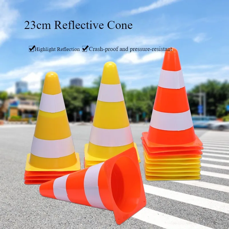 23cm Traffic Cone Soccer Football Training Coaching Sports Logo Bucket Roadblocks Driver Parking Safety Warn Cone Danger Barrier