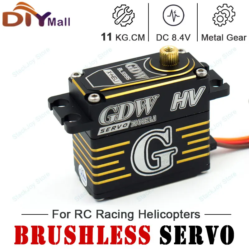 

GDW BLS995HV Digital Brushless Servo 11KG 0.03s High Torque Metal Gear for RC Helicopter Airplane DIY Racing Car DC 8.4V