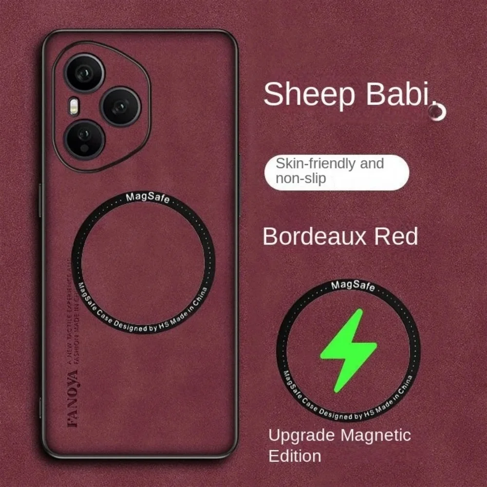 Кожаный противоударный чехол для телефона Huawei P30 Lite P40 P50 P60 Pura 80 70 Pro Mate 50 60 70 Мягкая задняя крышка из овчины из ТПУ MagSafe