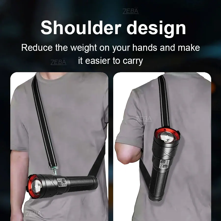 High Power 10000000LM Led Flashlight Rechargeable Strong Light Super Bright Long Range 6000M Tactical Lantern Camp Outdoor Torch