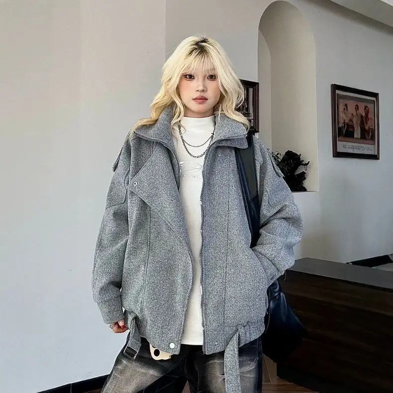 

Bomber Jackets Womens Jacket Ladies Winter Cotton Insulated Techwear Lining Urban Functional Minimalist OL Leisure Breathable BF