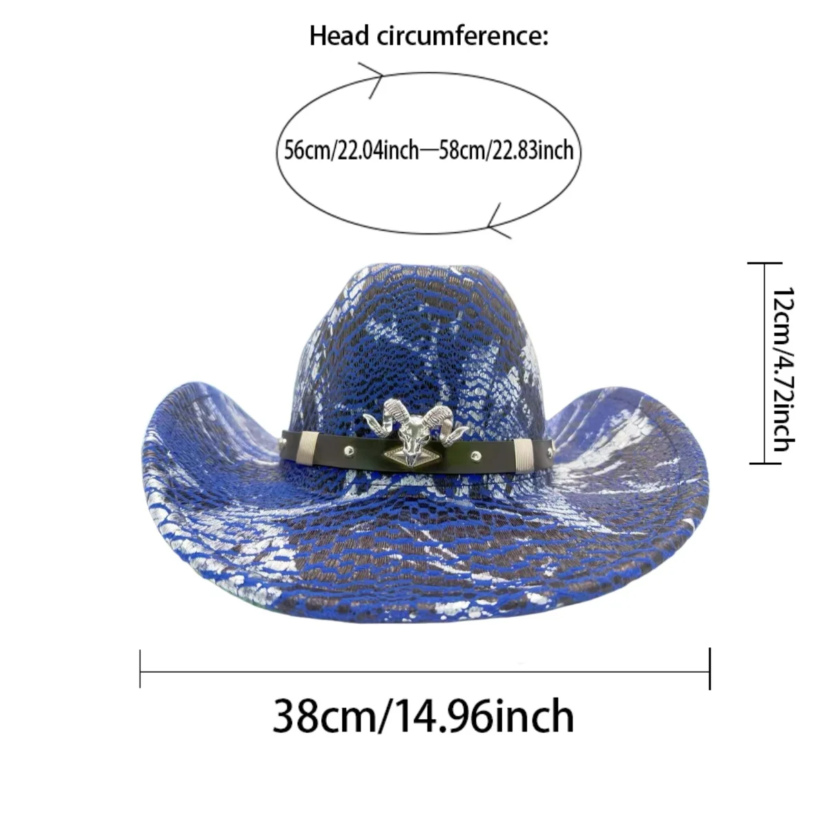 HongLuan Cappello per costume con glitter dorati Cappelli per adulti e cowboy con strass per donna, accessori femminili per cosplay da cowboy e berretto da cowgirl