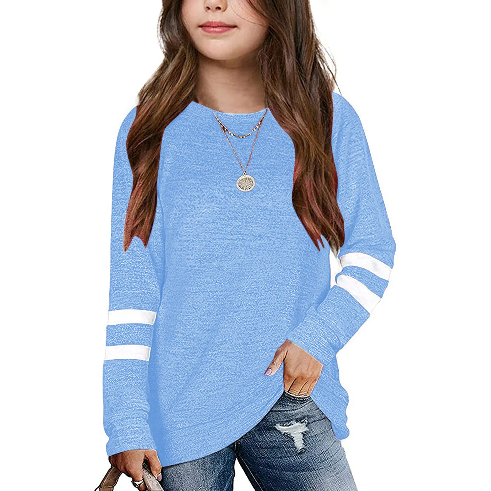 

Cotton Long Sleeve T Shirts Solid Boys Girls Basic Tees Children Autumn Clothes T-shirt Sweatshirt Spring And Autumn Thin Tops