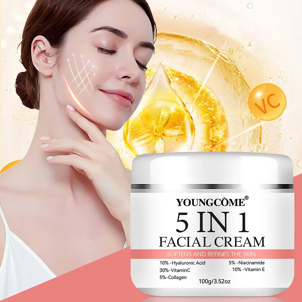 5 em 1 desbotar linhas finas endurecimento rosto soro hidratante brilho vitamina c ácido hialurônico soro facial encolher poros cuidados com a pele