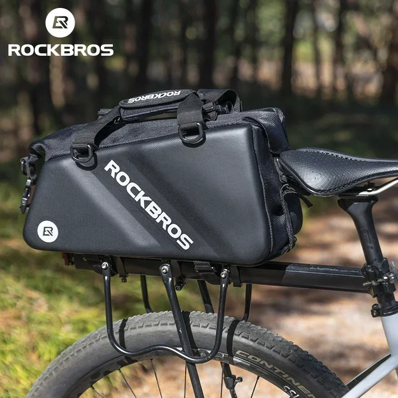 ROCKBROS Bicycle Carrier Bag High-Capacity Bicycle Hardshell Pannier Saddle Bag MTB Cycling Rear Luggage Multi-Functional Trunk