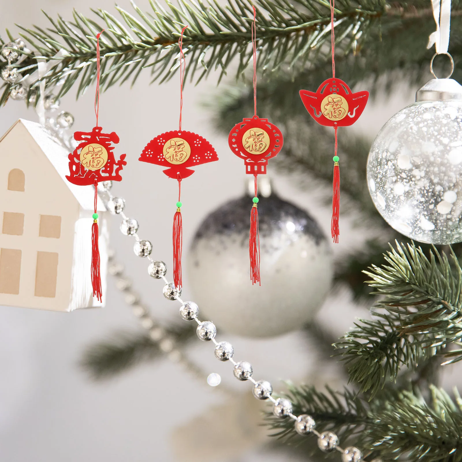 

1Set New Year Pendants Chinese Style Ornaments Bright Festive Colors Fine Workmanship Practical Gift Choice