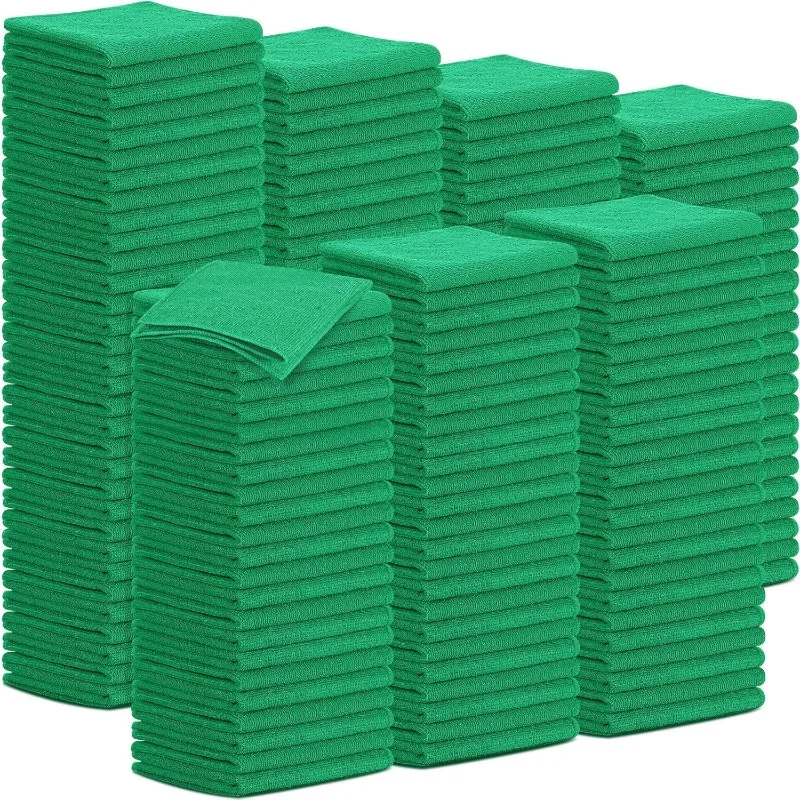 

100 упаковок, 12 x 12 дюймов, салфетки из микрофибры, многоразовые чистящие тряпки, объемные полотенца из микрофибры, более мягкие, сильно впитывающие мочалки