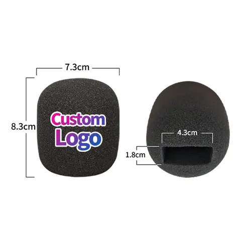 Customized Logo Pop Filter Microphone Sponge Cover Mark Windscreen Foam Cap Wireless Adaper With Handle For DJI/MOMA/RODE GO II