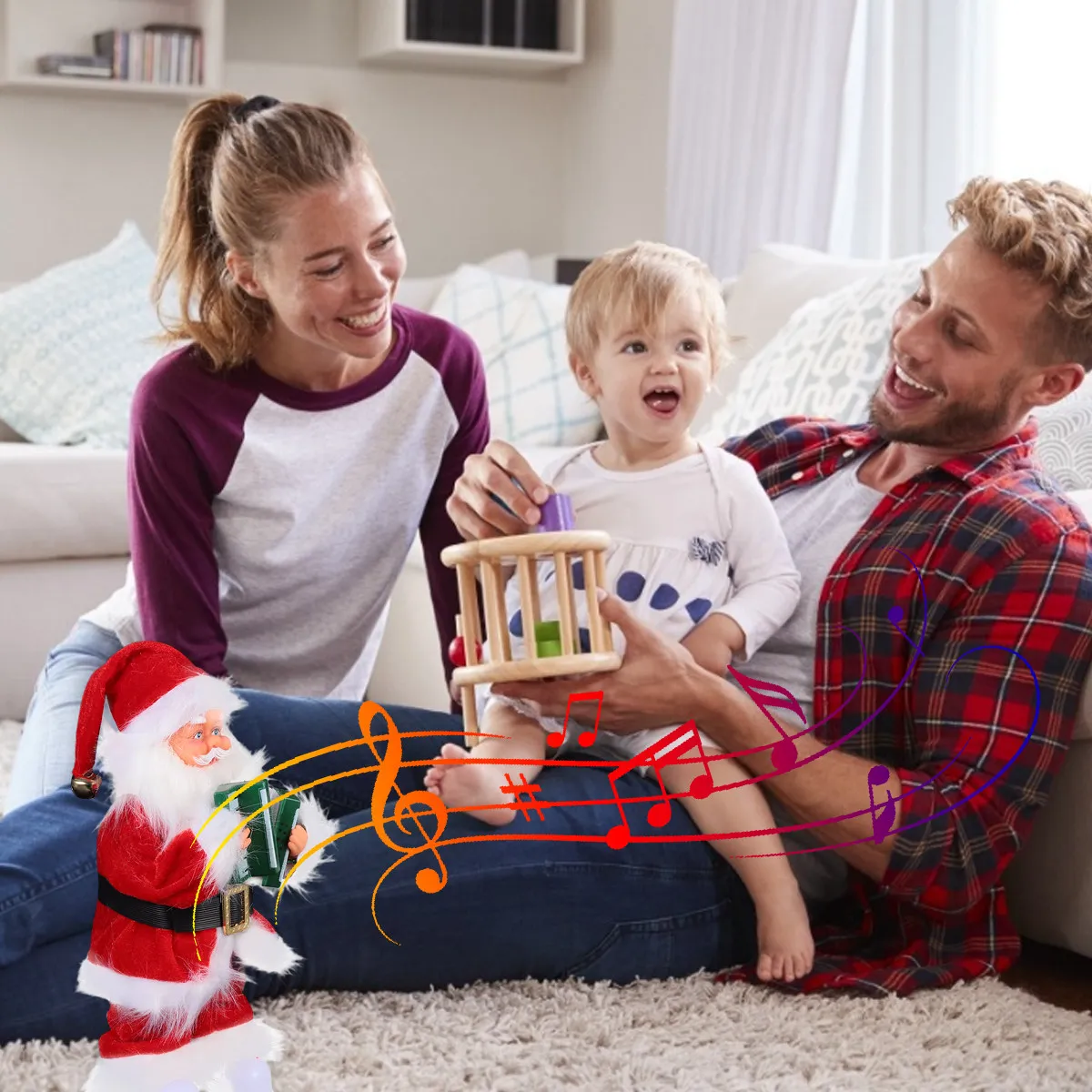 

Электрический музыкальный Санта-Клаус: новогоднее украшение для дома, офиса, спальни, рабочего стола, праздничный декор, подарок для детей, реквизит для фотосессий