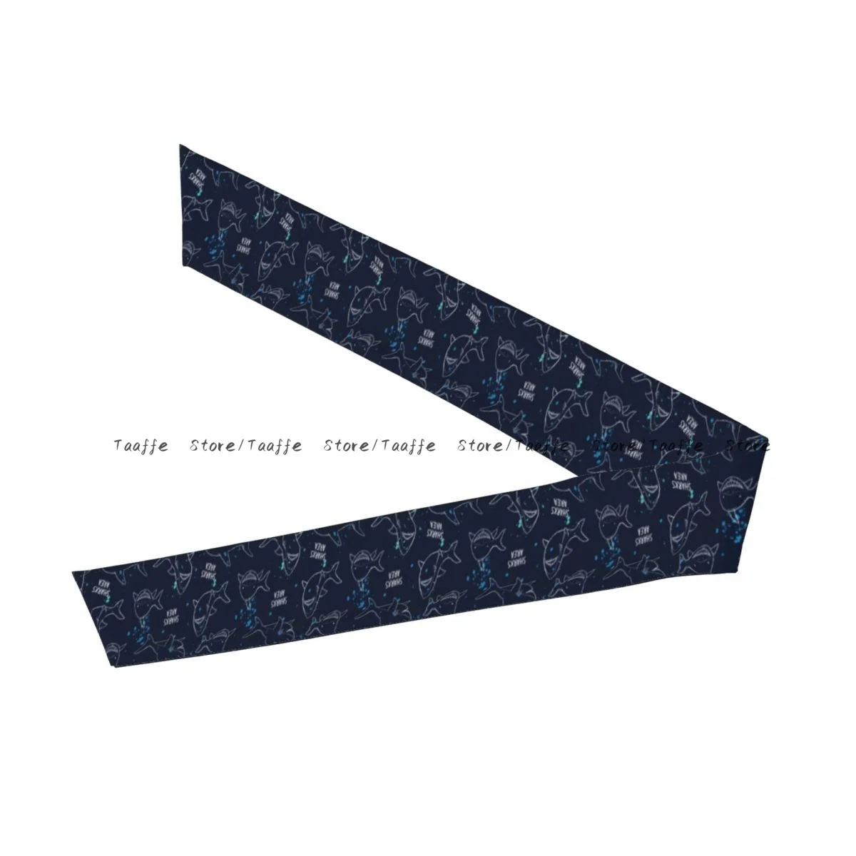 Head Tie Bandana Hand Drawn Sharks Head Scarf Wrap Outdoor Sports Sweatband