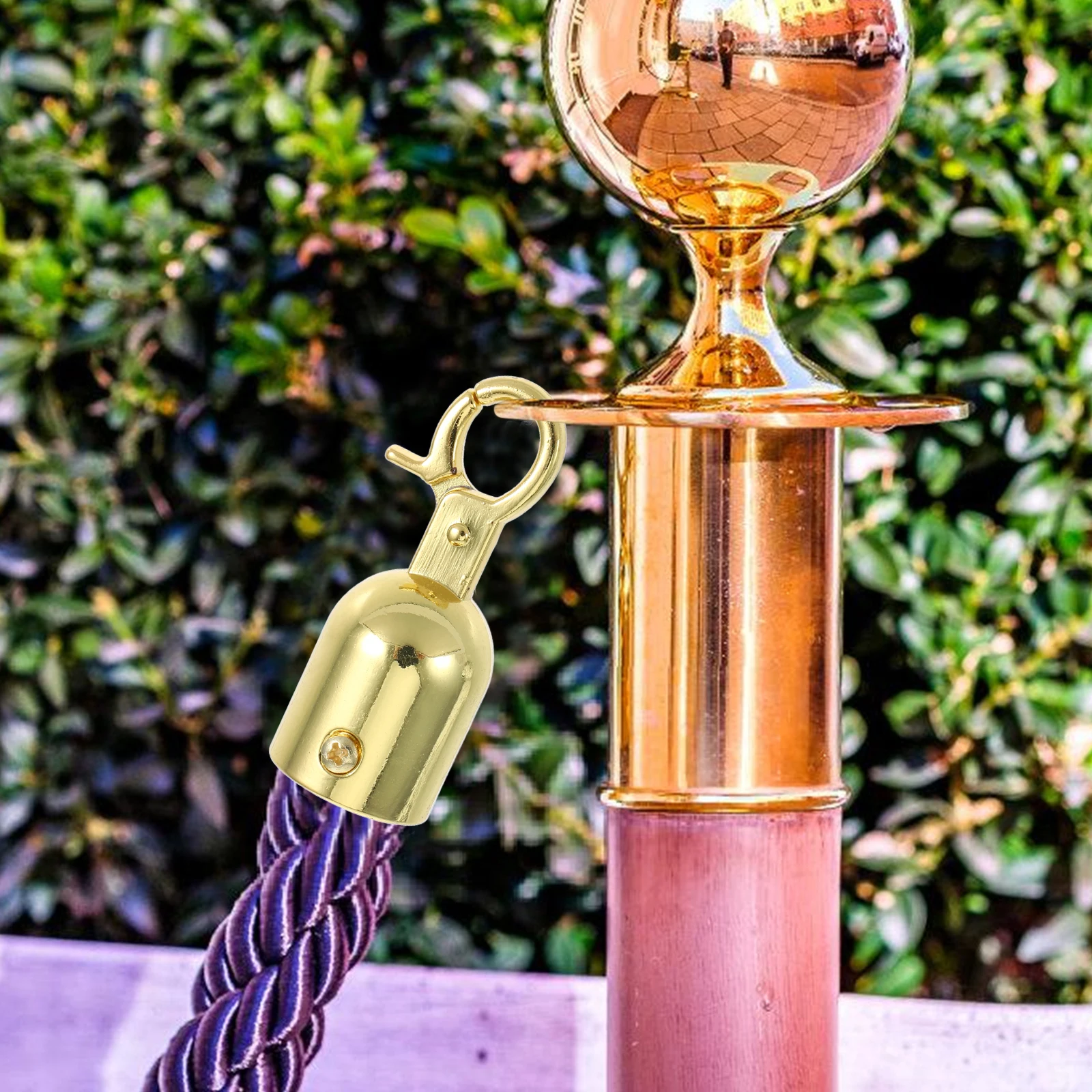 

6pcs Stanchion Rope End Stopper Durable Secure Hook Fasteners Crowd Control Barrier Rope Hook Outdoor Cord End Caps Easy Install