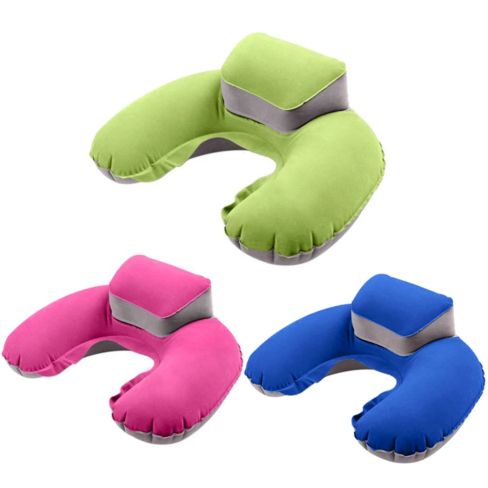 Foldable U-shaped Neck Support Pillow Inflatable Cushion Memory Foam Travel Pillow Neck Super Soft Pillows Air Plane Fluffy 1pc