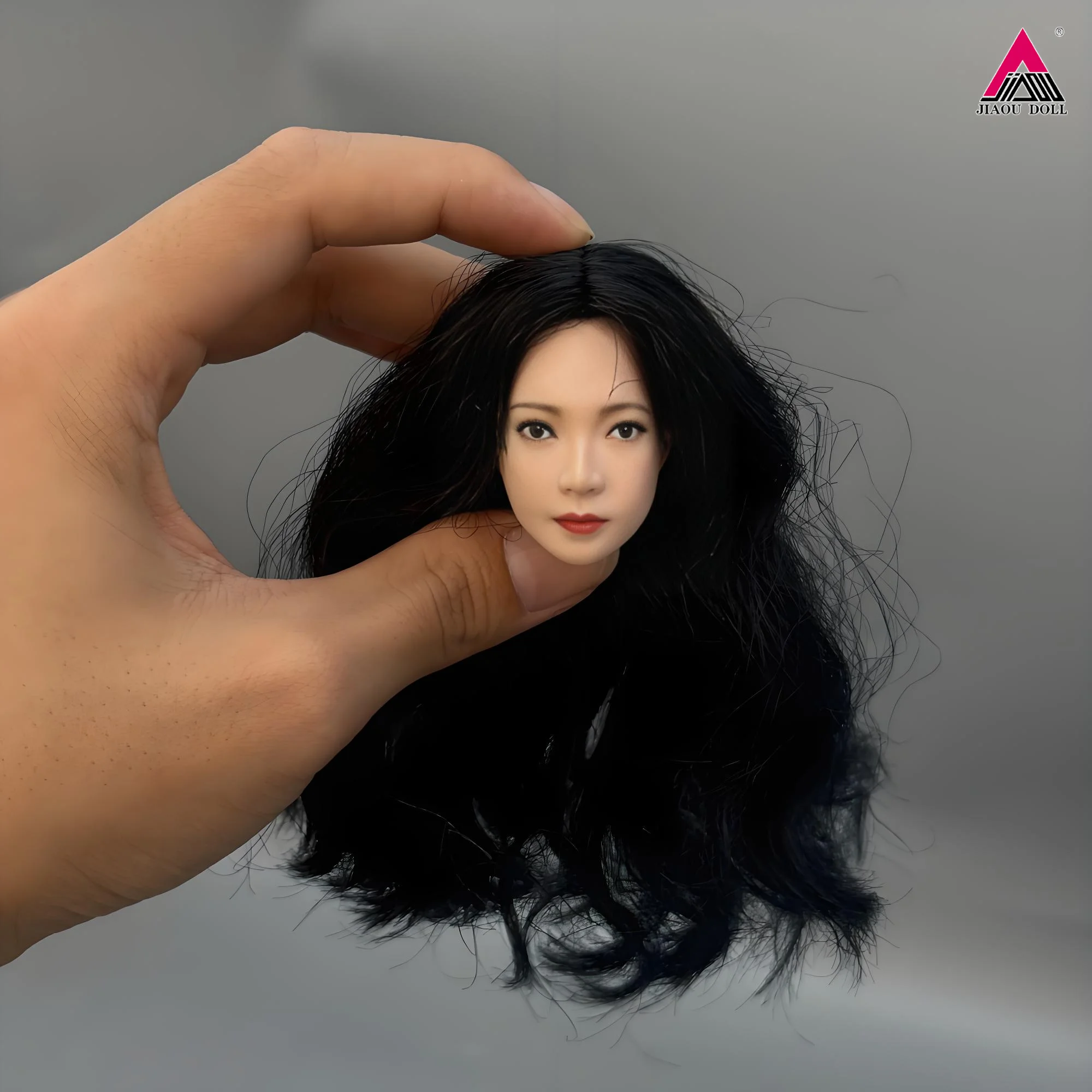 

1/6 Scale Girl Head Sculpt Transplant Black Long Hair Head Carving Model Fit 12'' TBL Worldbox Female Soldier Action Figure Body