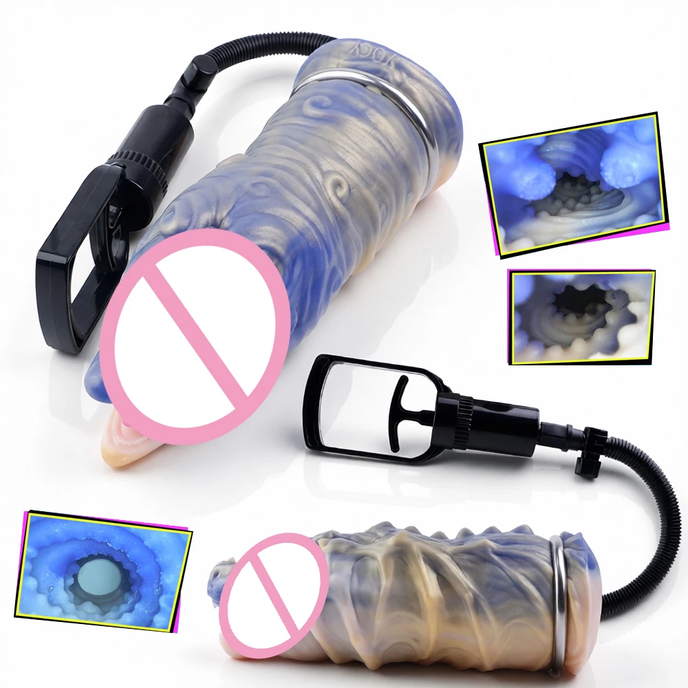 YOCY Animal Head Mouth Shape Masturbation Cup with Vacuum suction pump Oral Sex Toys Pocket Pussy Stroker For Men