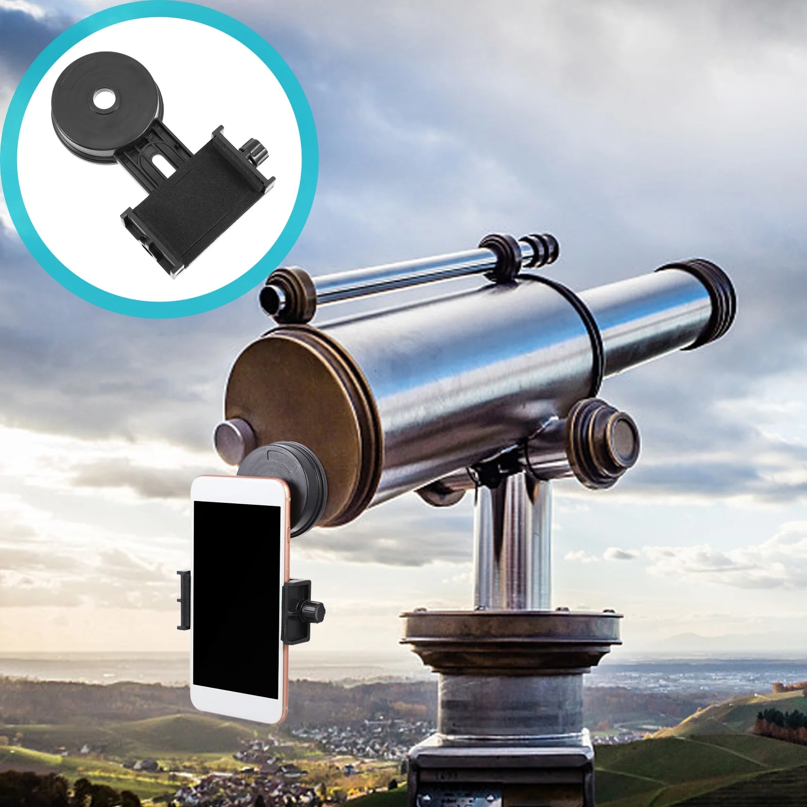 

Telescope Phone Mount Adapter for Smartphone Monocular Binocular Microscope Fine Workmanship Easy to Use Phone Mount