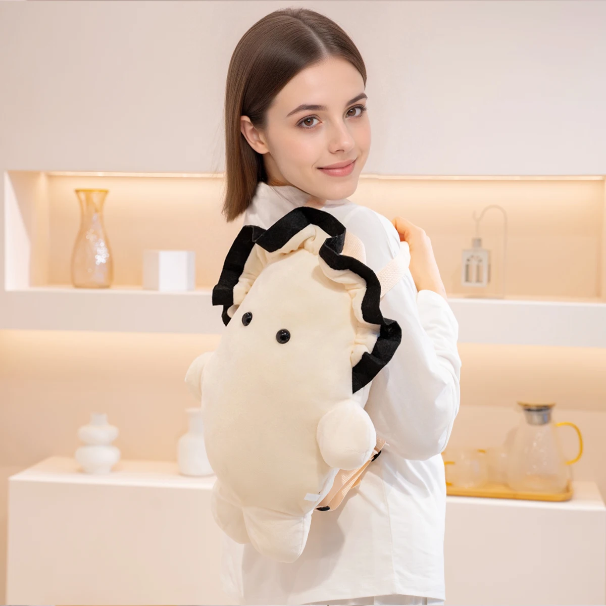 Una linda mochila de ostras suave y creativa para niños; un regalo de fiesta de cumpleaños para niños; decoración del hogar.