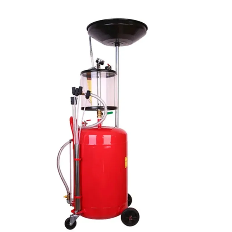 Hot Sale Plastic Waste Oil Lift Drain with Casters Oil Drainer Vehicle 80L Waste Engine Oil Picker Machine