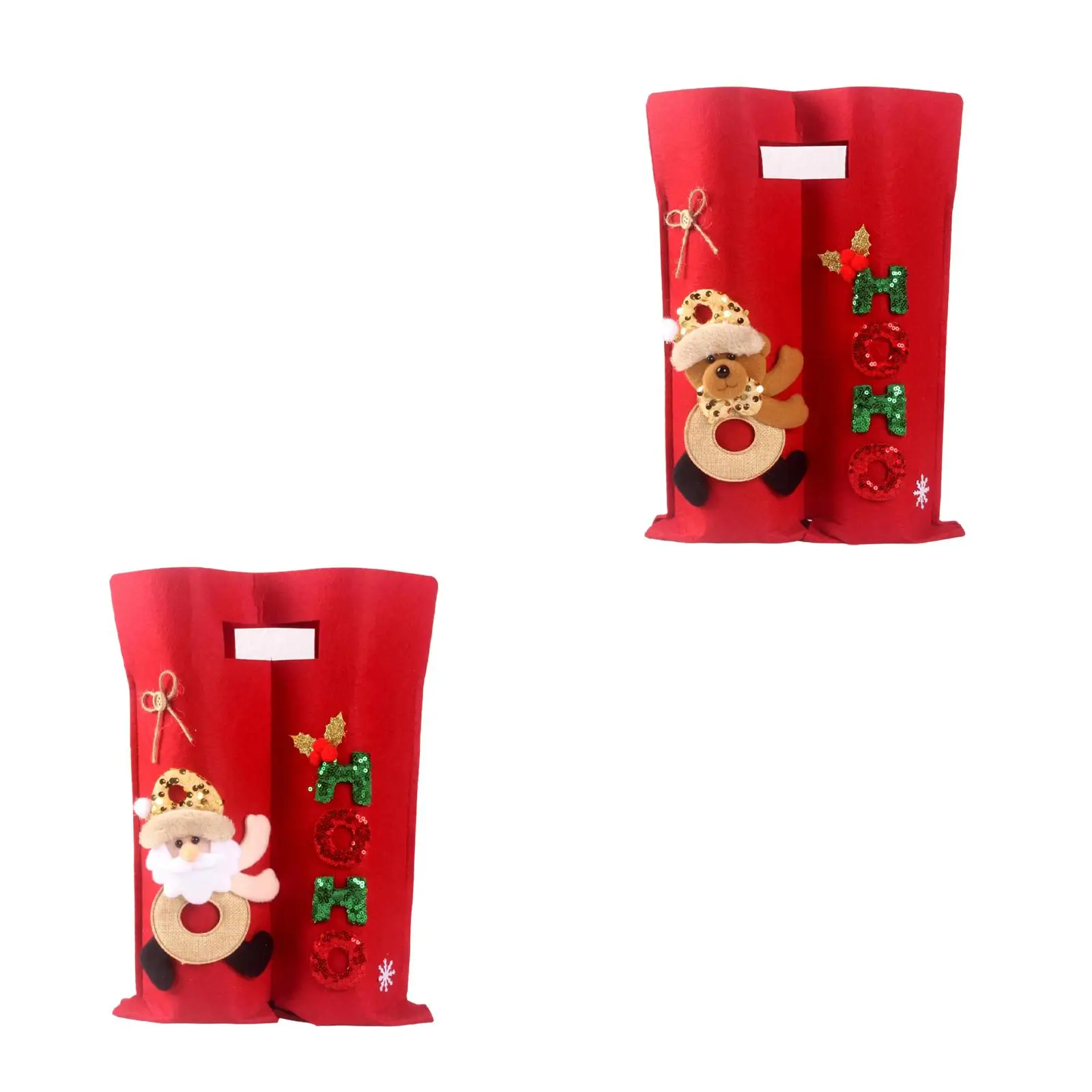 Christmas Wine Bottle Bag Carry Bag Holding 2 Bottles Reusable Red Wine Bottle