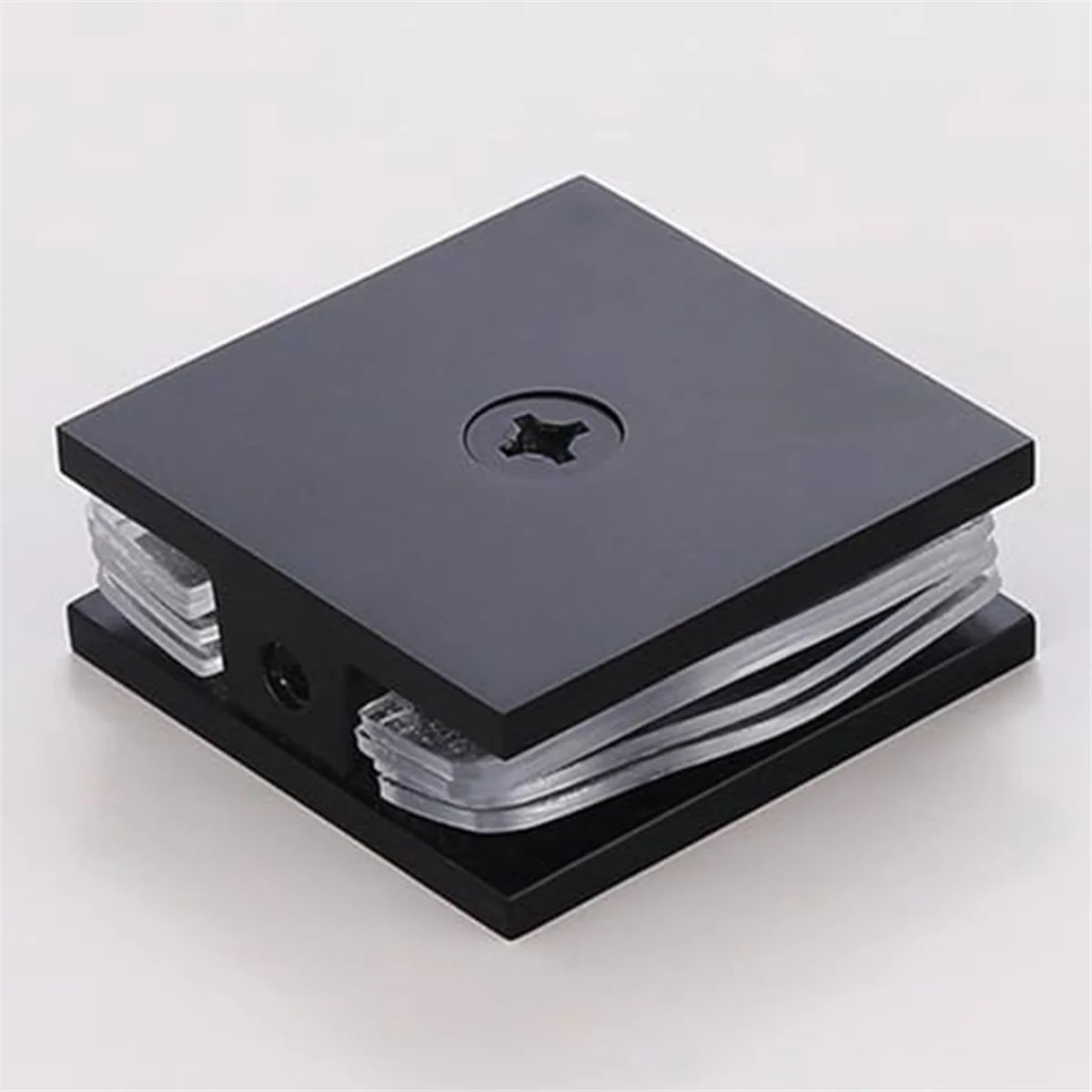 HEIßER Messing Glas Klemme, Loch-In-Glas Feste Panel U-Klemme, Quadratische Bildschirm Tür Hardware für Badezimmer für 5/16in bis 1/2in, Chrom
