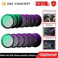 K & F Concept Filtro de cámara deportiva para DJI Osmo Action 3/4/Action 5Pro UV CPL ND/PL Black Mist 1/4 ND2-32 ND32-512 Filtro opcional