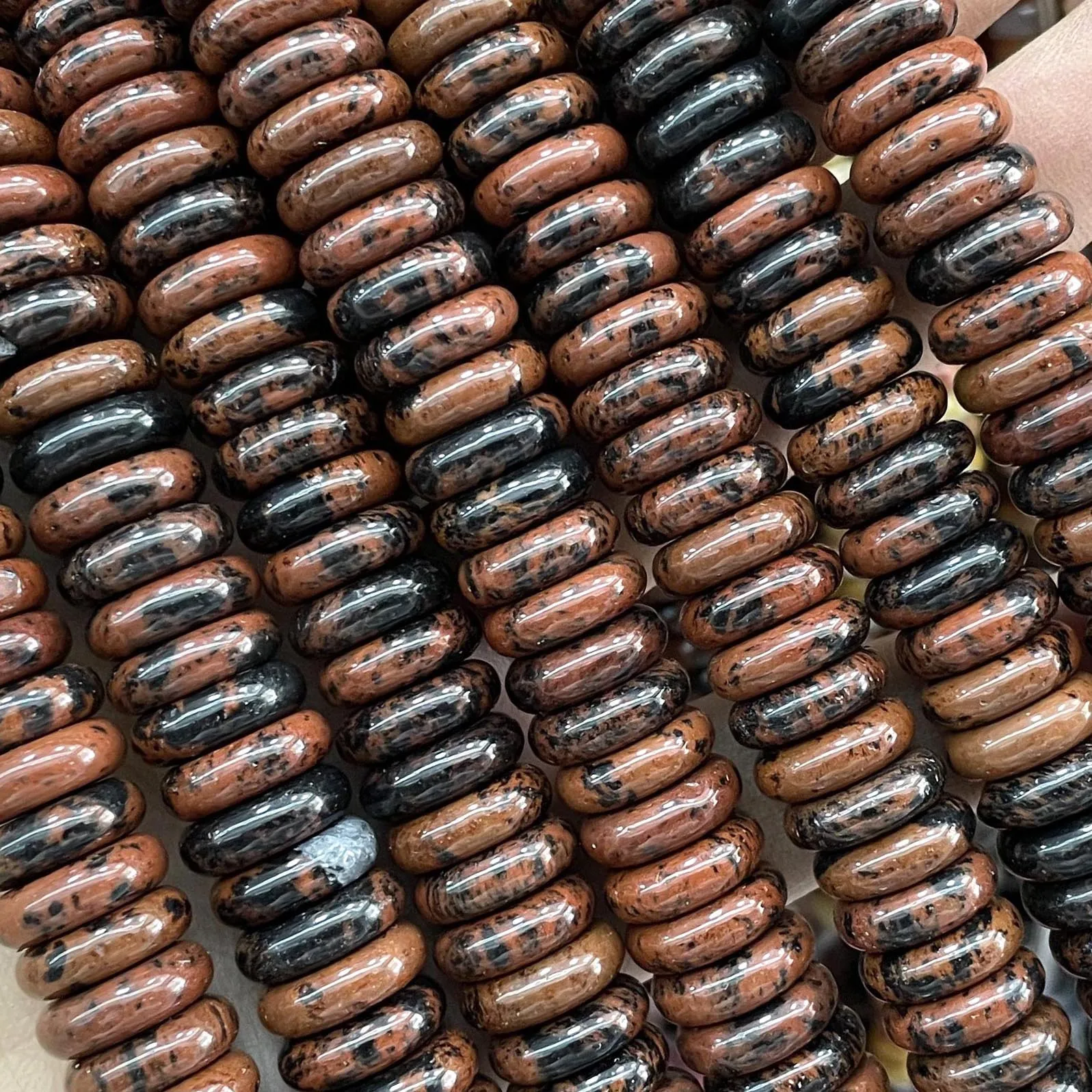Naturstein-Rondelle, 7 Chakra-Quarz, Jaspis, Achate, Türkise, flache, runde Abstandsperlen für die Schmuckherstellung, DIY-Armband, Halskette – Detail 13