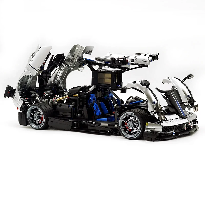 

Technical MOC Metallic Silver Track Version Hypercar 1:8 Cool Vehicle Model Buidling Brick Assembly DIY Toys Christmas Gifts Kid