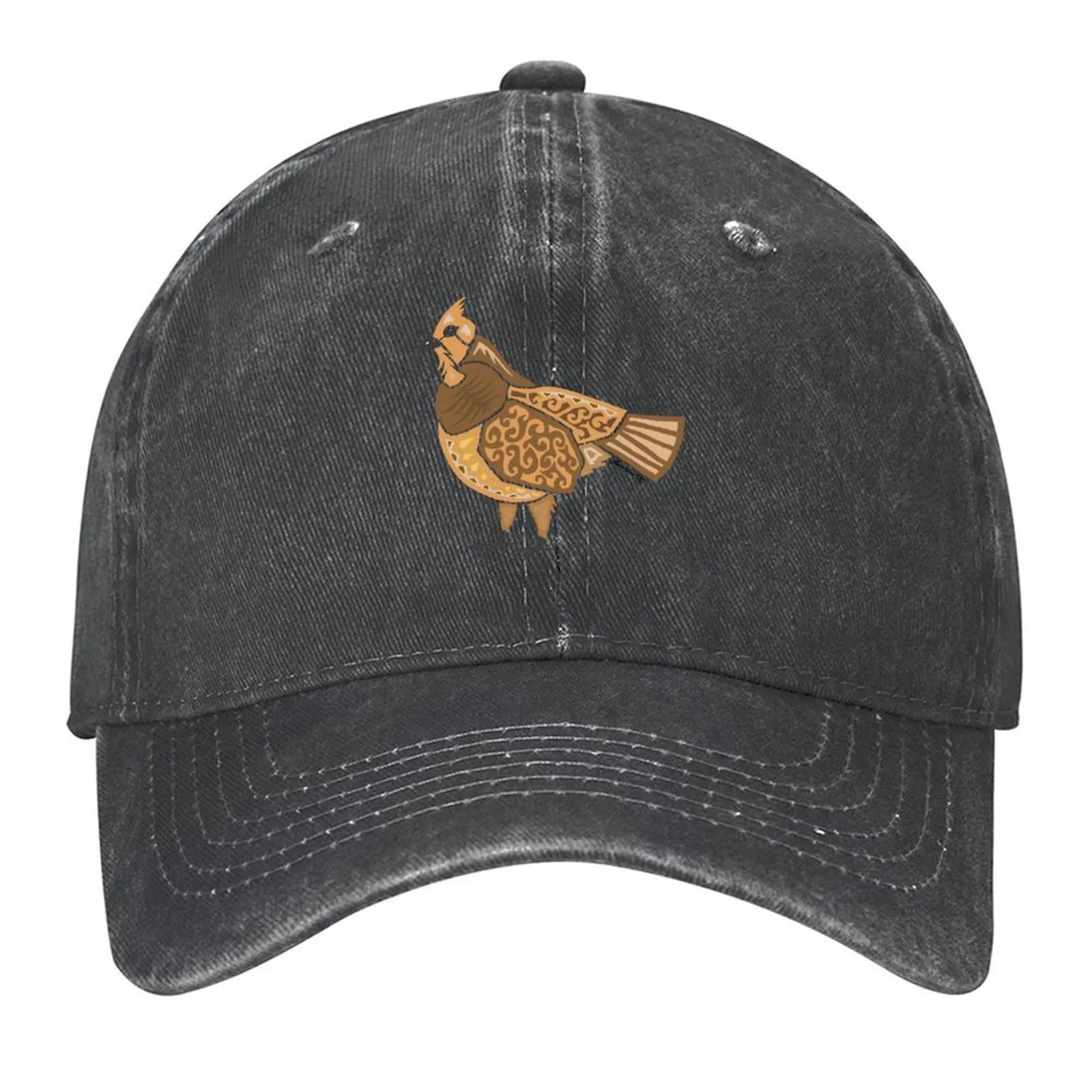 

Ruffed Grouse Tribal Design - Colored Baseball Cap Rugby Trucker Cap Unique hats beach hat Women Caps Men's