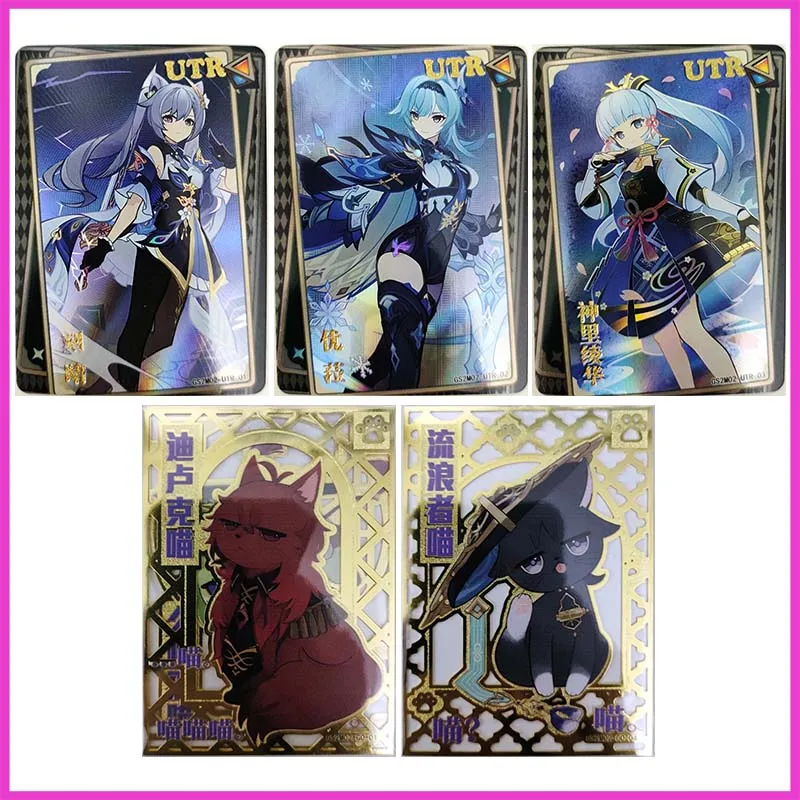 

Anime Goddess Story Rare UTR GO Metal Refraction Foil Keqing Eula Kamisato Ayaka Toys for boys Collectible Card Birthday Present