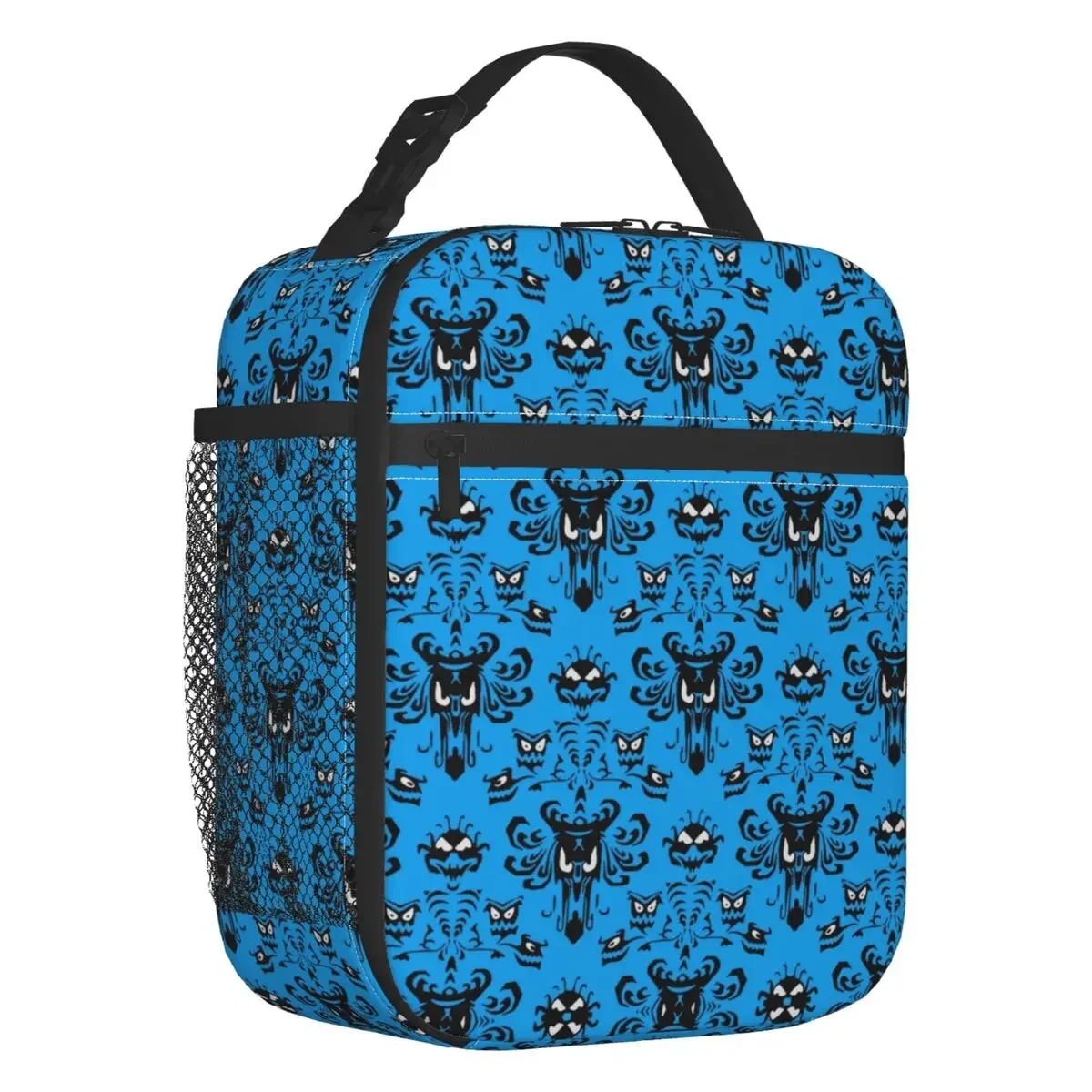 Happy Haunted Thermal Insulated Lunch Bags Ghost Haunted Mansion Resuable Lunch Container for School Office Outdoor Food Box