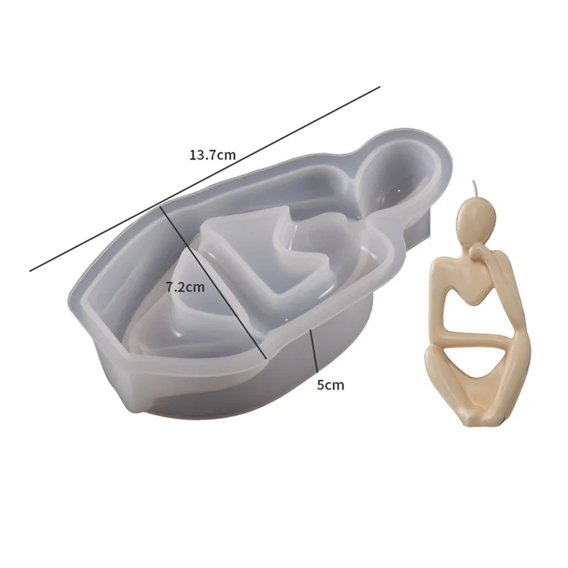 3 Stuks Denkers Portret Ornamenten Epoxyhars Siliconen Mal Eenvoudige Europese Abstracte Lichaam Kaars Vorm Hars Siliconen Mal