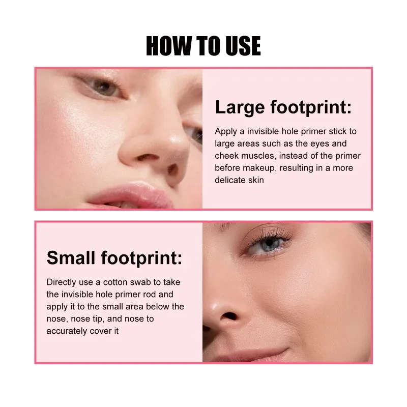 Invisible Pore Primer Stick Pore Eraser Concealer acne marks Waterproof Face Isolation cream Primer Makeup Base Oil-Control