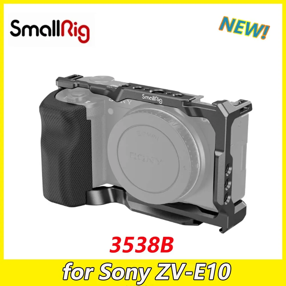 

SmallRig ZVE10 Camera Cage with Silicone Cage Handle Built-in Arca Quick Release Plate Cage Rig Kit for Sony ZV-E10 3538B