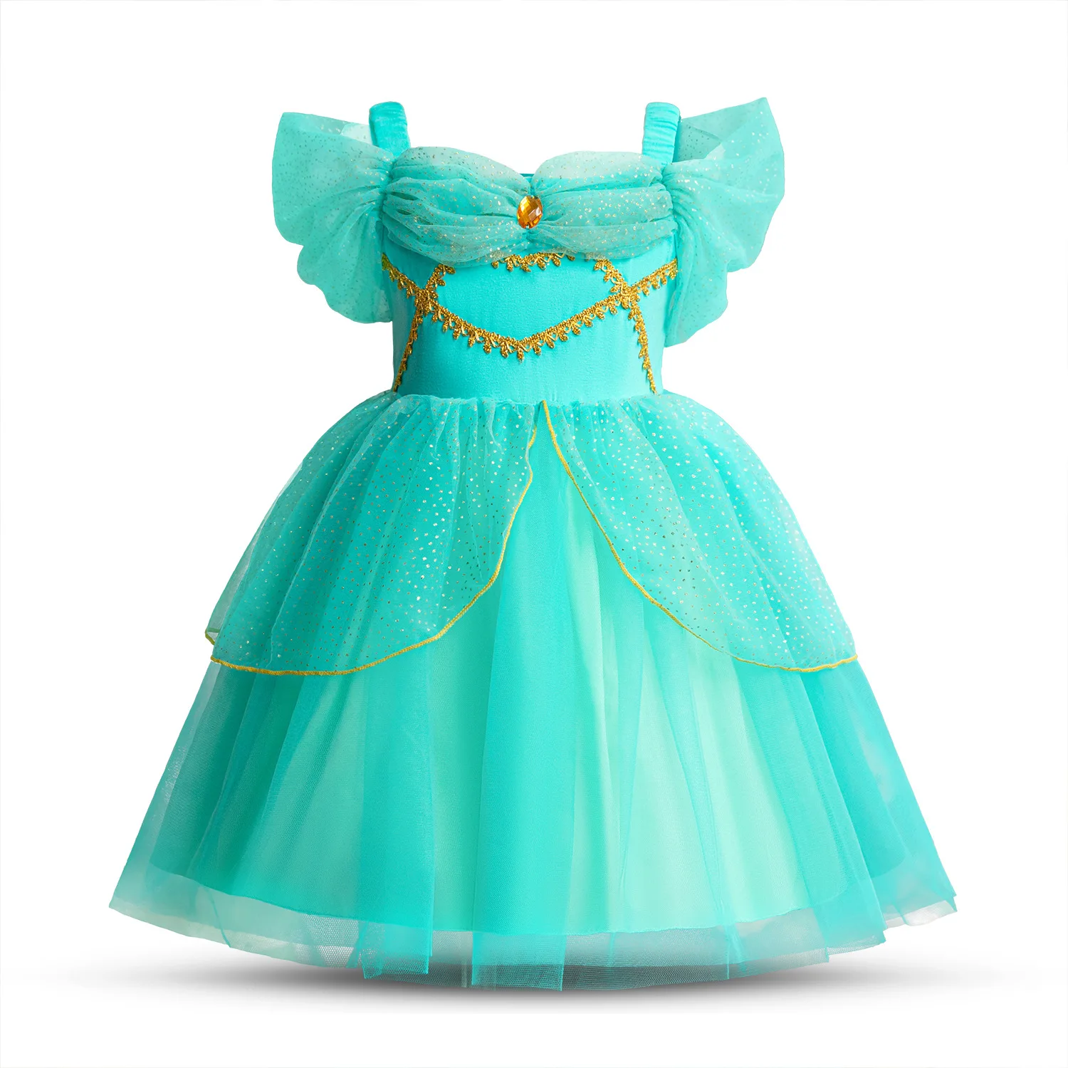 2024 Girls Jasmine Costume for Aladdin PrincessDress Sets Carnival Clothing Kids Halloween Party Cosplay Vestidos