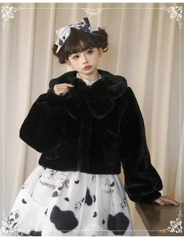 Chaqueta de lolita de felpa dulce abrigo de invierno cálido de Yomi