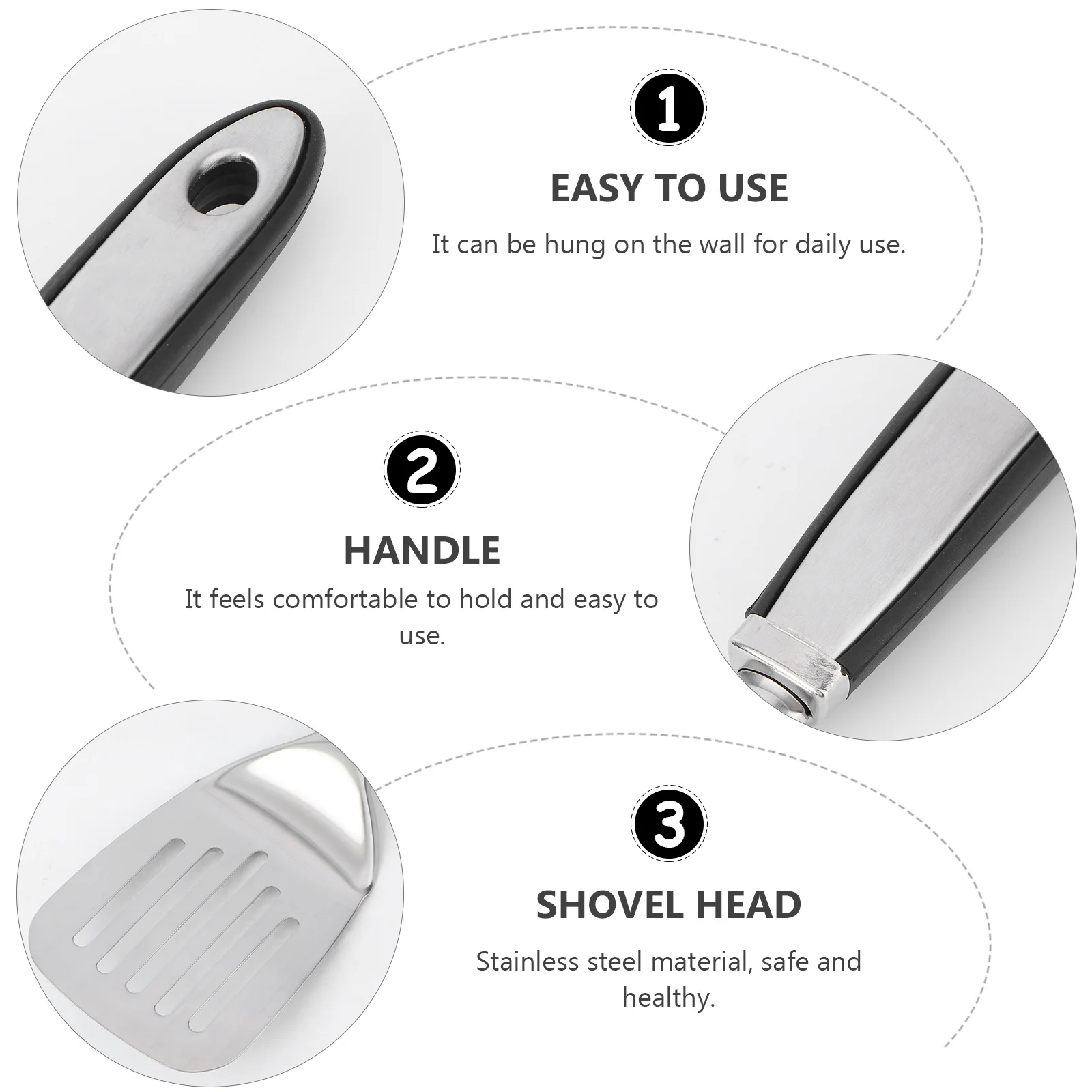 

Large Slotted Turner Stainless Steel Lightweight Spatula for Kitchen Cooking Fish Meat Slotted Turner