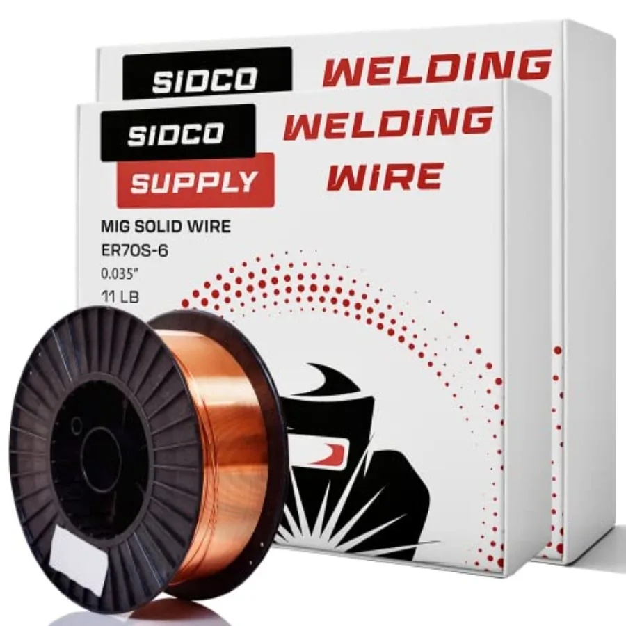 

Solid MIG 0.35 Welding Wire - ER70S-6 MIG Wire - 0.35 Inch 11LB Spool - Mild Steel MIG Wire - Low Splatter High Levels of Deoxi