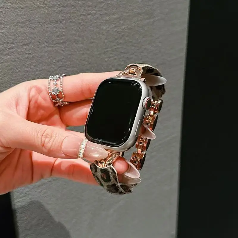 straps for watch Women's wristwatch watch ultra band connected watch bracelet leopard print belt for watch accessories