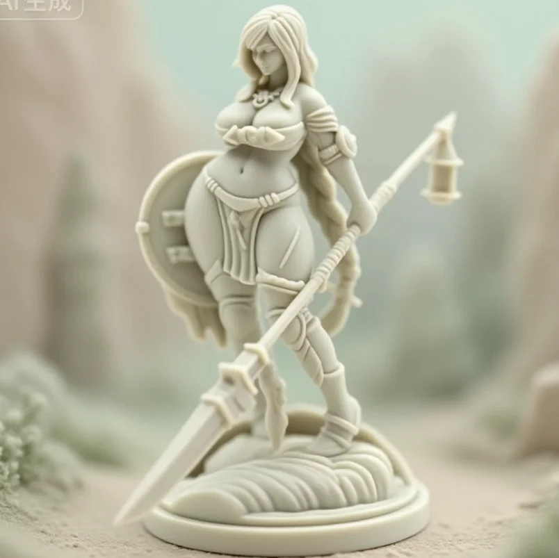 Kits de modèles en résine 38mm, figurine beauté incolore et auto-assemblée A-2185