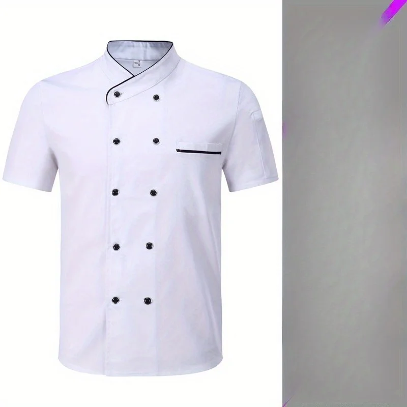 Chef Work Clothes Men Short-sleeved Back Kitchen Clothes Women Catering Workwear Long-sleeved Hotel Hotel Chef Clothing Summer