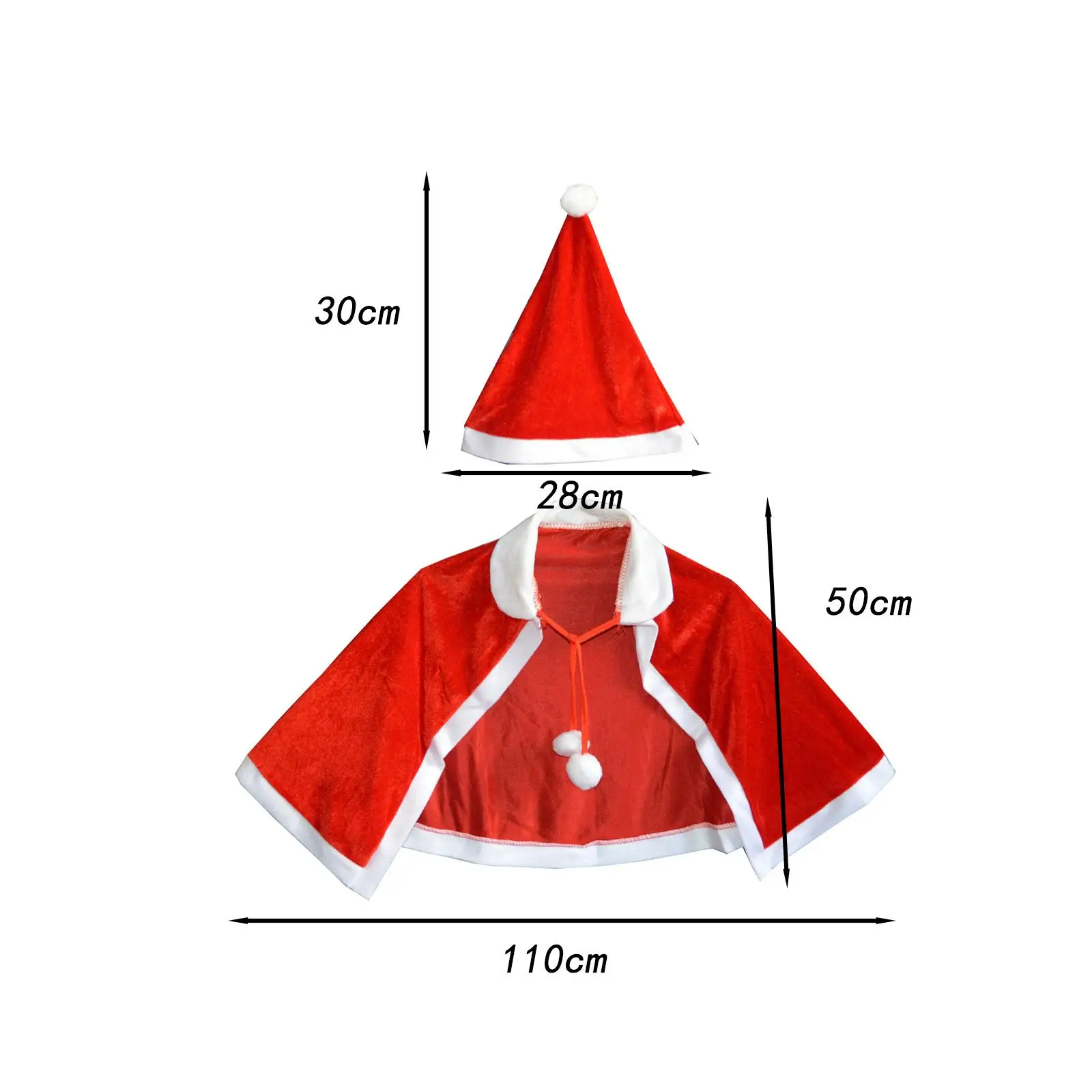 Christmas Shawl Cloak Cape Santa Claus Cape Christmas Decoration Winter Cosplay Christmas Costume Cloak for Festival Supplies view 3