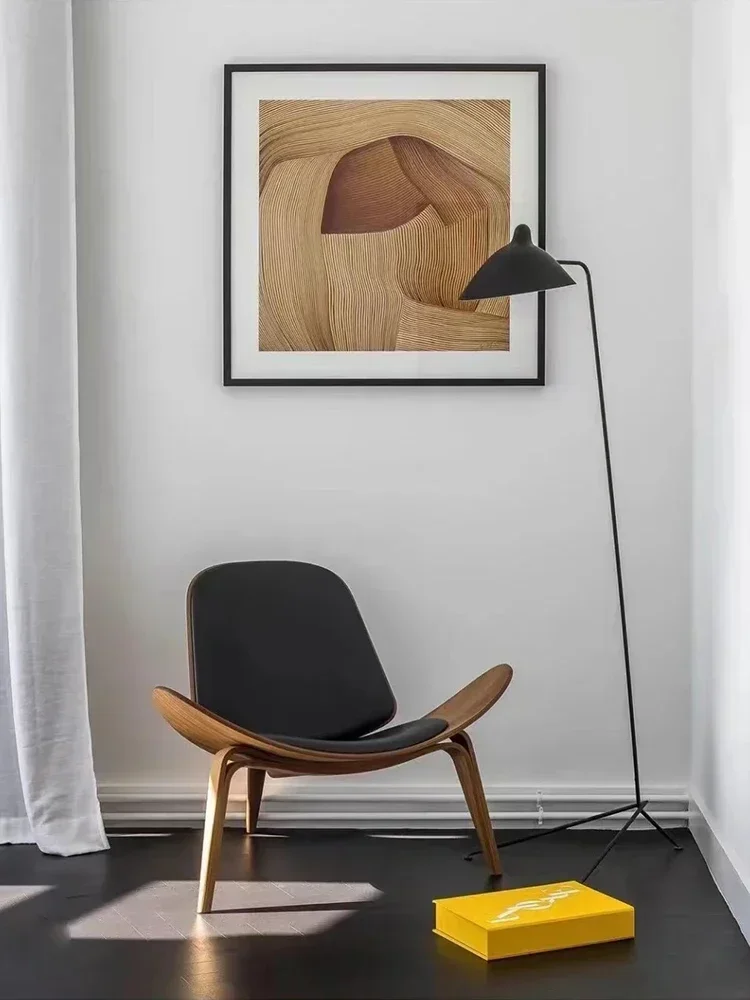 

Nordic chair minimalist single person sofa chair leather smile airplane chair