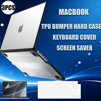 Funda de TPU antigrietas Compatible con MacBook Pro 14 pulgadas lanzamiento M4 M3 M2 M1 Pro/Max, funda de parachoques de TPU para MacBook Air 13,6''