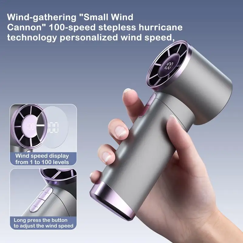 Portable Hand Fan 100 Wind Speed Portable Cooling Fan Portable Personal Fan Quick Charging Personal Cooling Fan Small Personal