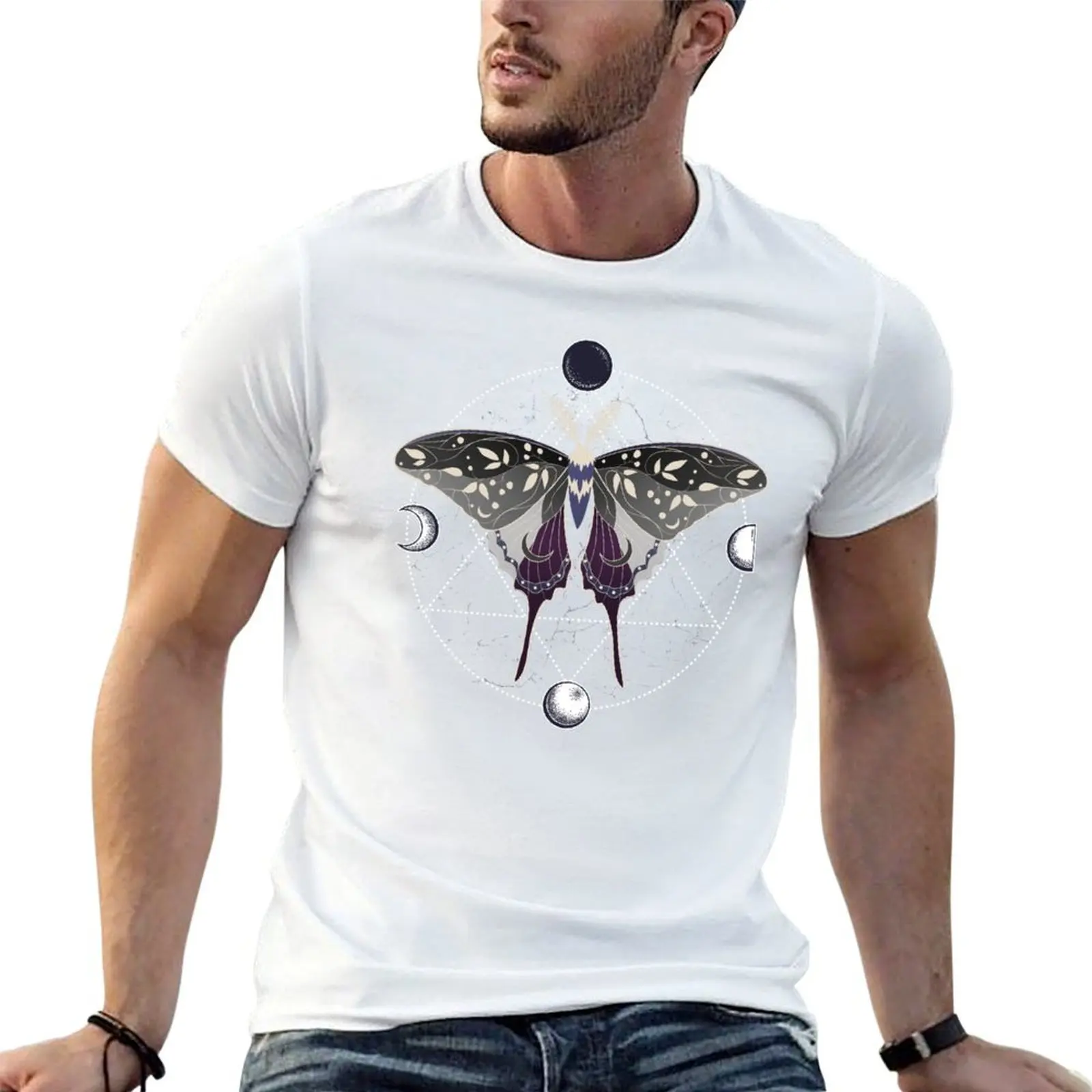 

LGBT cotton man man t Celestial Cottagecore shirt shirts Flag t T-Shirt Pride Asexual Moth Luna graphic